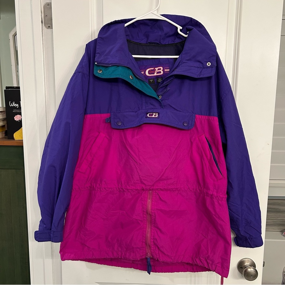 80’s Women’s CB Sports Purple and Pink Windbreaker Ski Jacket Vintage
